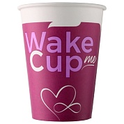 Стаканчики бумажные Wake Me Cup одноразовые с печатью (300 мл) d90 